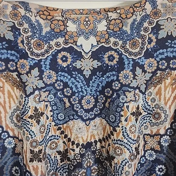World Unity Woman boho print blouse size 2X NWT - Picture 2 of 9